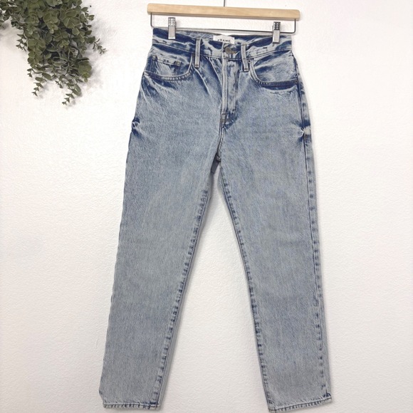 FRAME Le Original High Rise Straight Jeans Richlake Acid Wash Size 24 - Picture 2 of 9